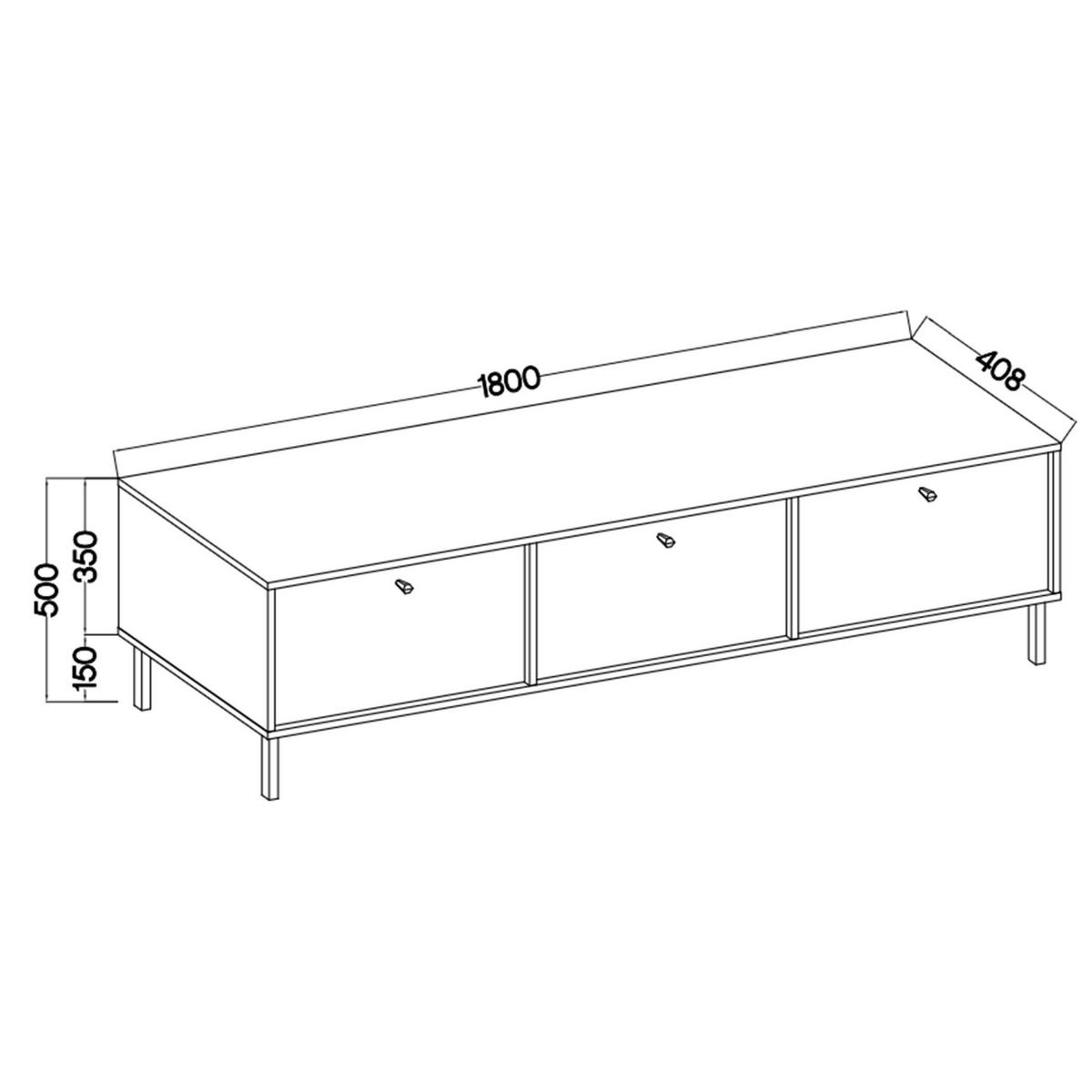 TV-MÖBEL Oktio Sandbeige 180 cm - Beige/Goldfarben, Holzwerkstoff/Metall (180/50/40.8cm) - Selsey