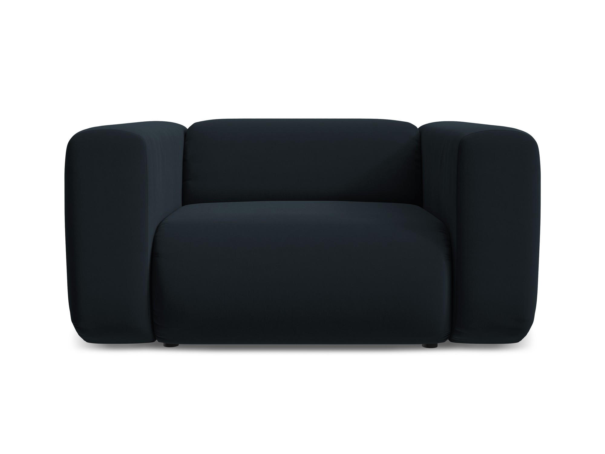 SESSEL Samt Stoff Blau - Blau/Schwarz, Kunststoff/Textil (137/70/89cm) - Makamii