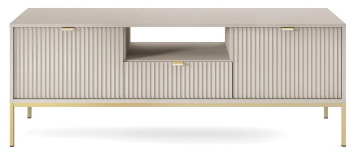 TV-SCHRANK Kaschmir NEW Goldfarben - Ecru, Holzwerkstoff (154/56/39cm) - Sepro Meble