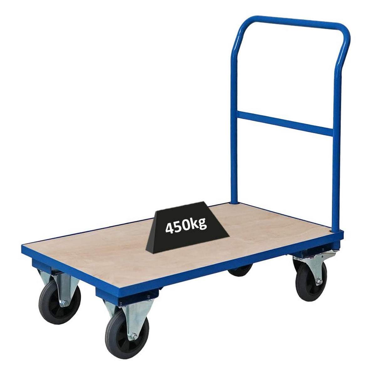 PLATTFORMWAGEN 102x60x98cm Traglast 450kg Lichtblau - Hellblau, Holzwerkstoff (98/60/102cm) - PROREGAL