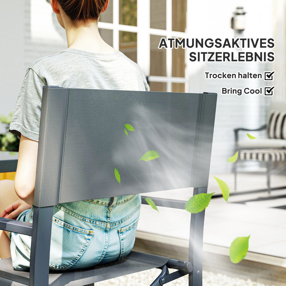 SITZGRUPPE 5-teilig DE-09823 mit Glastisch und klappbaren Stühlen Grau - Grau, Metall - ComfortXL