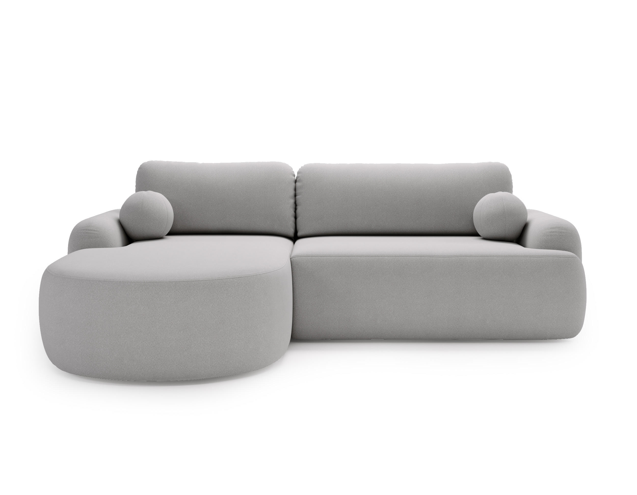 ECKSOFA DION HELLGRAU L - Links - Hellgrau, Textil (261/177cm) - Luxkor24