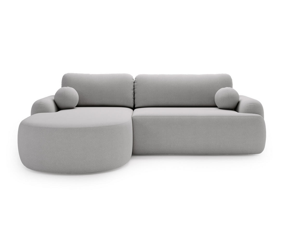 ECKSOFA DION HELLGRAU L - Links - Hellgrau, Textil (261/177cm) - Luxkor24