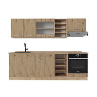 KÜCHENZEILE R-Line Artisan-Eiche/Goldkraft Eiche 240 cm, AP Eiche - Eiche Wotan/Eiche Artisan, Holzwerkstoff (240/81.6/60cm) - Vicco