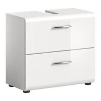 WASCHBECKENUNTERSCHRANK Ice Bad in weiß Nachbildung und weiß hochglanz B/H/T: 60x55x30 cm - Weiß, Holz (60/54/32cm)