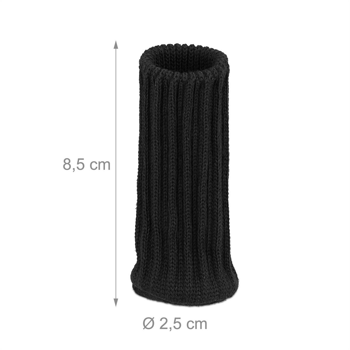 24xSTUHLBEINSOCKEN - Schwarz, Kunststoff (2.5/2.5cm) - Relaxdays