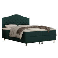 BOXBETT Glamour Bonellfederkern inkl. 7-Zonen Topper T-30 - BOXBETT mit Bettkasten - Dunkelgrün, Holz/Holzwerkstoff (120/200cm) - Best For Home