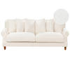 3-SITZER-SOFA Bouclé cremeweiß Eike - Dunkelbraun/Weiß, Textil (229/82/102cm) - Beliani
