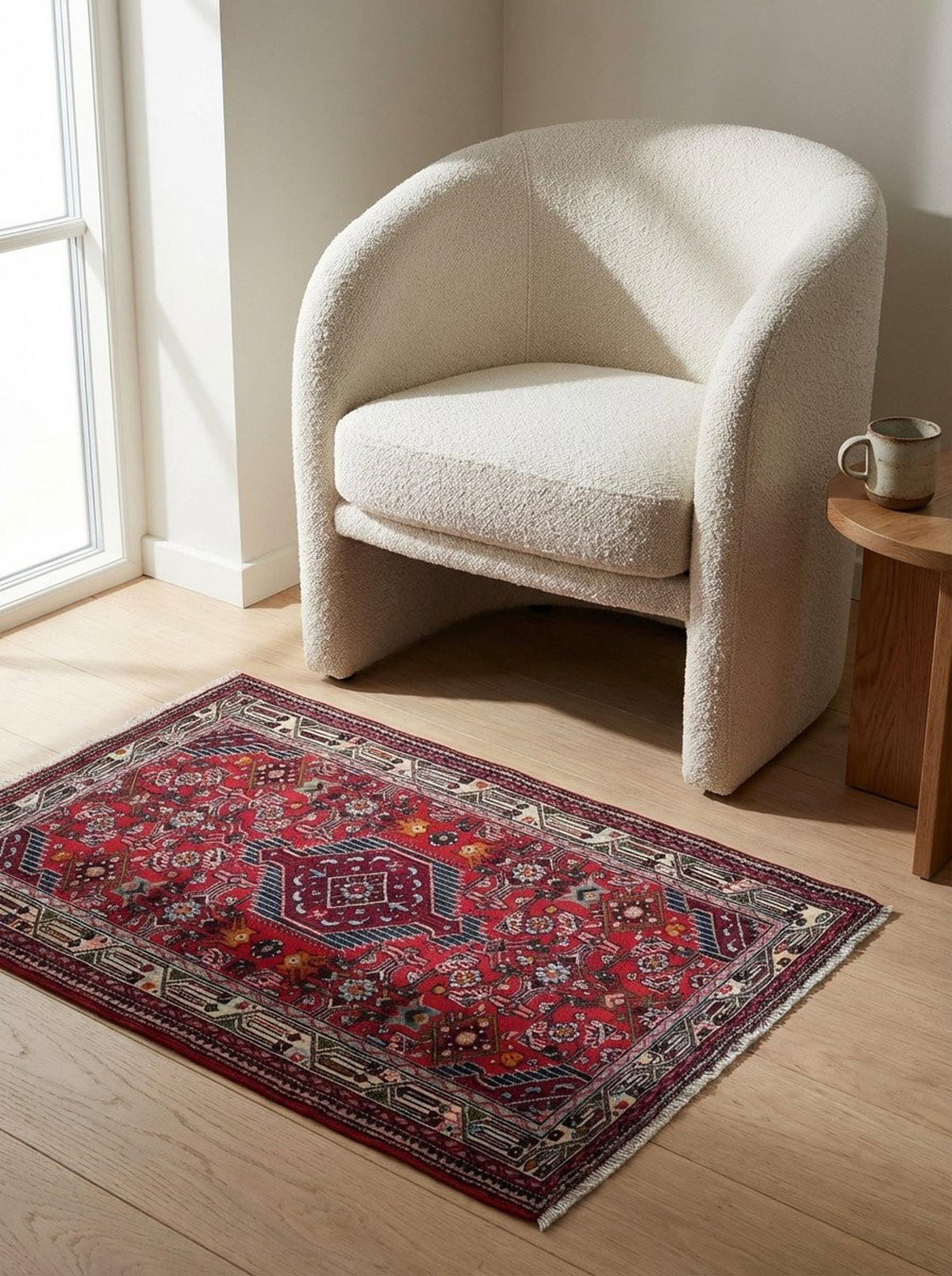 TEPPICH Assadabad Rot 154/102 cm Schurwolle - Rot, Textil (102/154cm) - Looma