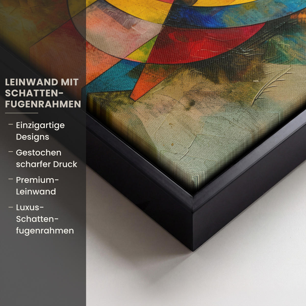 LEINWAND Bilder mit Rahmen - Kunst - Abstrakt - Modern - 30x20 - Gelb, Textil (30/20cm) - MuchoWow