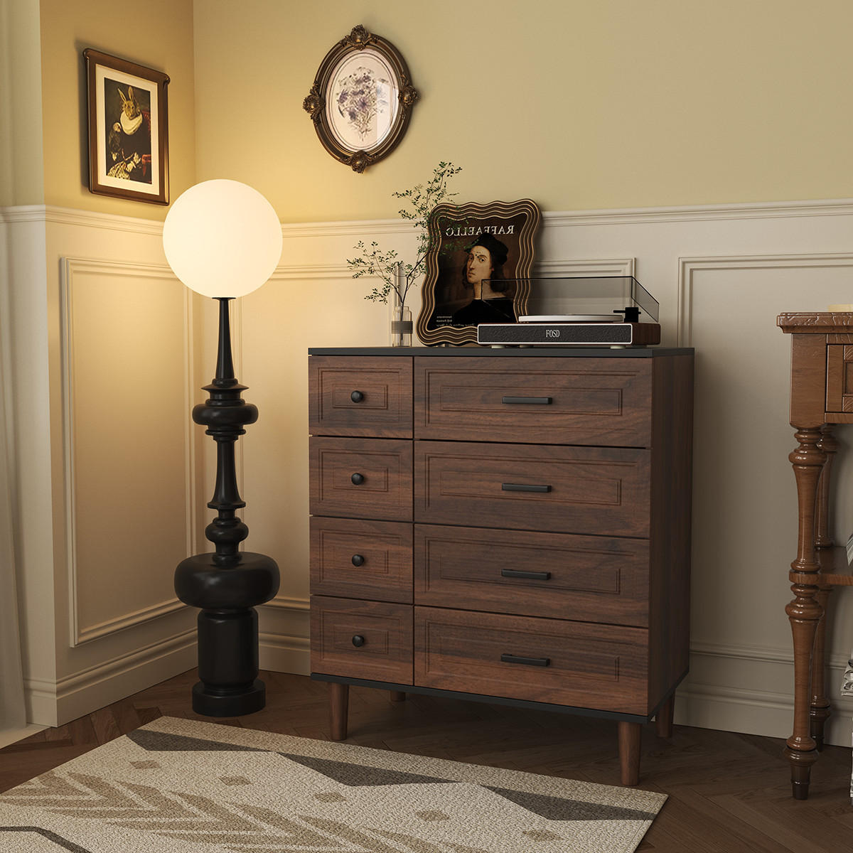 SCHUBLADENKOMMODE mit Füßen in 75/87/40cm-DG3 - Walnussfarben, Holzwerkstoff/Metall (40/87/75cm) - HOMAVO