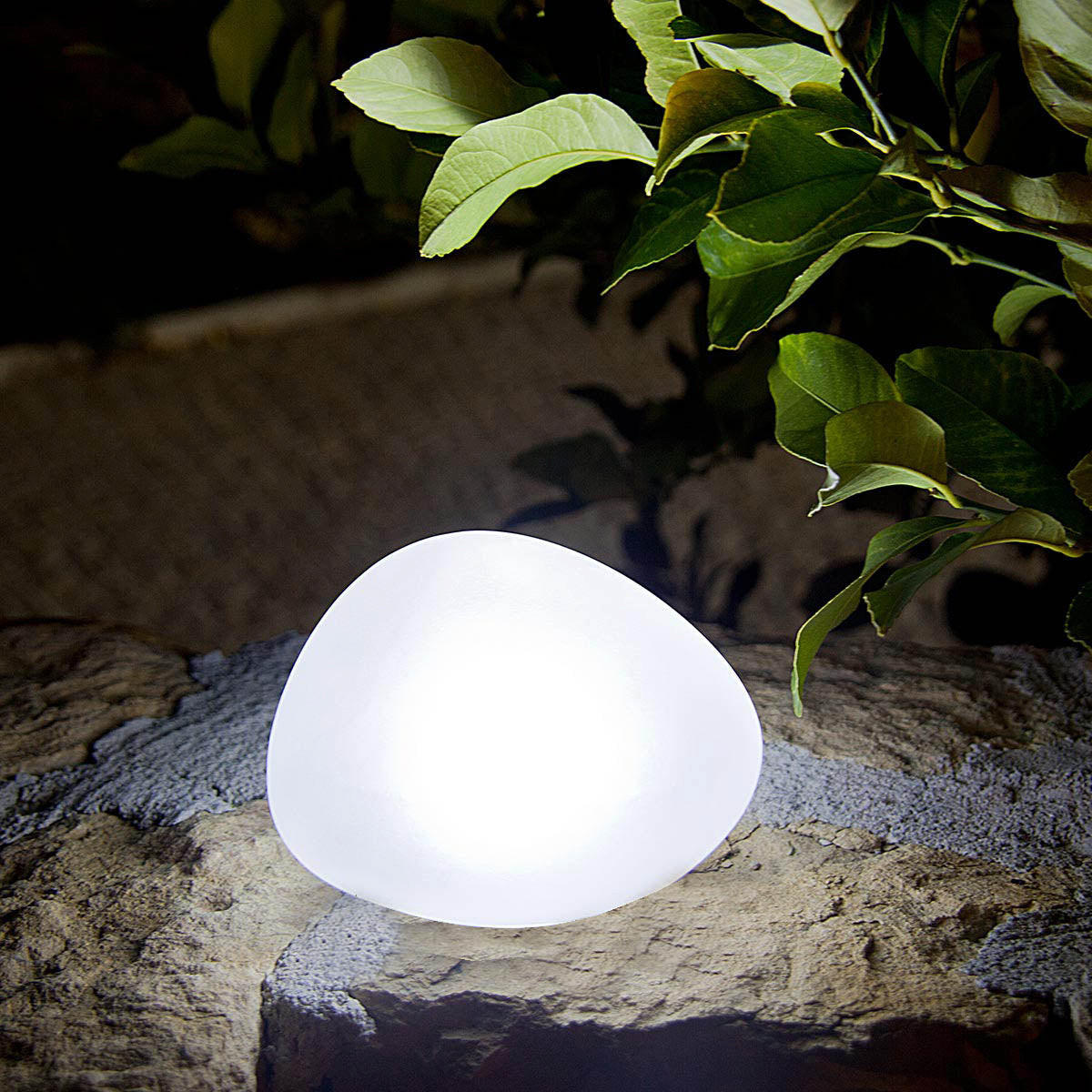 SOLAR-KIESELSTEINLAMPE SOLENZARA transparent - Transparent, Glas (17/15/11cm) - Lumisky