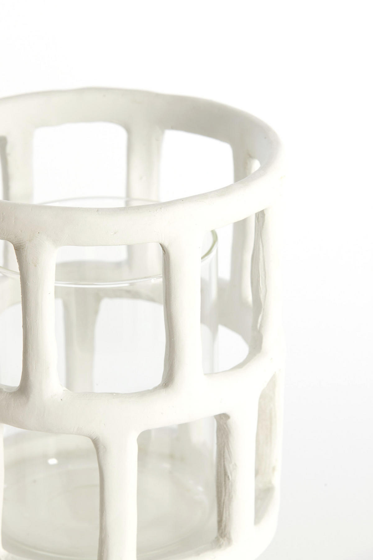 WINDLICHT Alimos Weiß Ø18,5/34,5 cm - Weiß, Kunststoff (18.5/34.5/18.5cm) - Light & Living