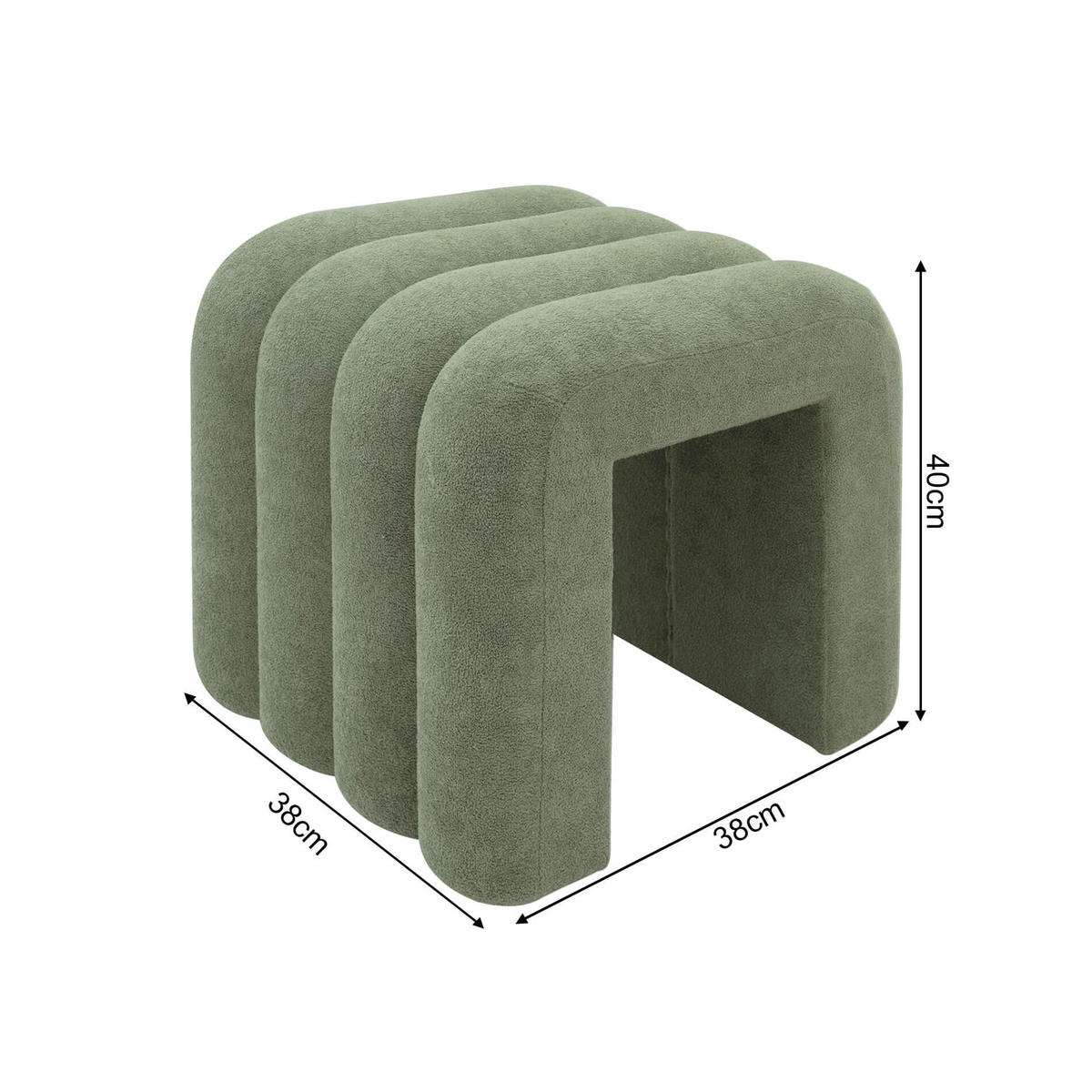 POUF 2er Set Dunkelgrün 38/40/40 cm - Grün, Textil (40/40/38cm) - Mobili Rebecca