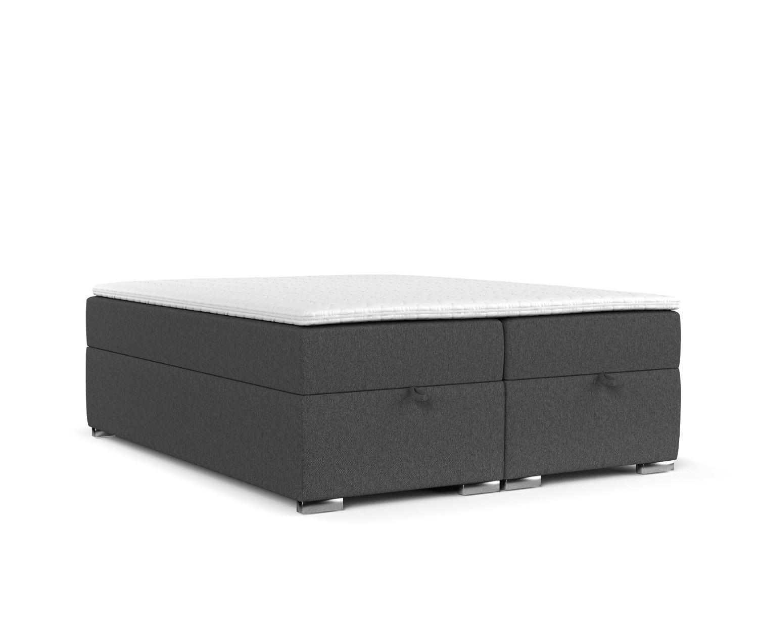 BOXBETT Reto 180/200 cm Anthrazit im Megan Stoff - Chromfarben/Anthrazit, Holz/Holzwerkstoff (180/200cm) - AltaBeds