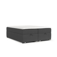 BOXBETT Reto 140/200 cm Anthrazit im Megan Stoff - Chromfarben/Anthrazit, Holz/Holzwerkstoff (140/200cm) - AltaBeds