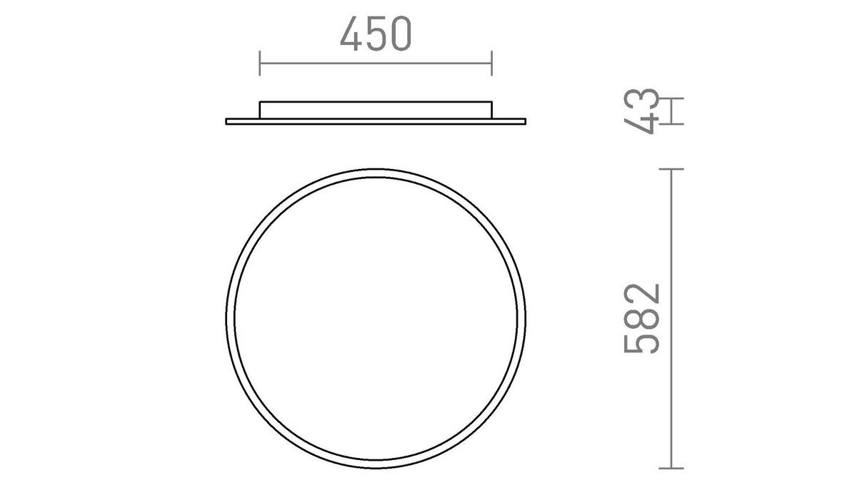 DECKENLEUCHTE CIEL 59 DIMM Schwarz 50 W - Schwarz, Metall (58.2/58.2/42cm) - Rendl