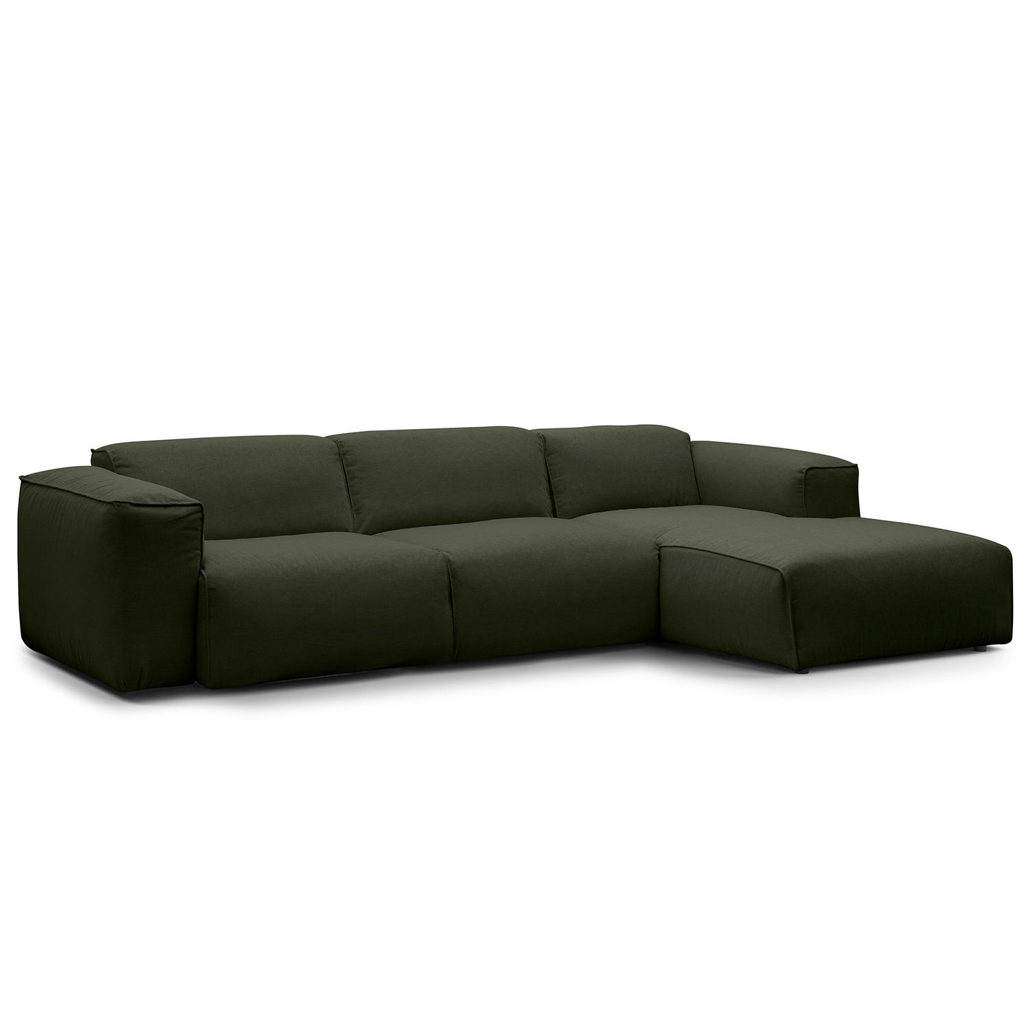 3-SITZER ECKSOFA mit Longchair - Schwarz/Grau, Kunststoff/Textil (284/173cm) - home24