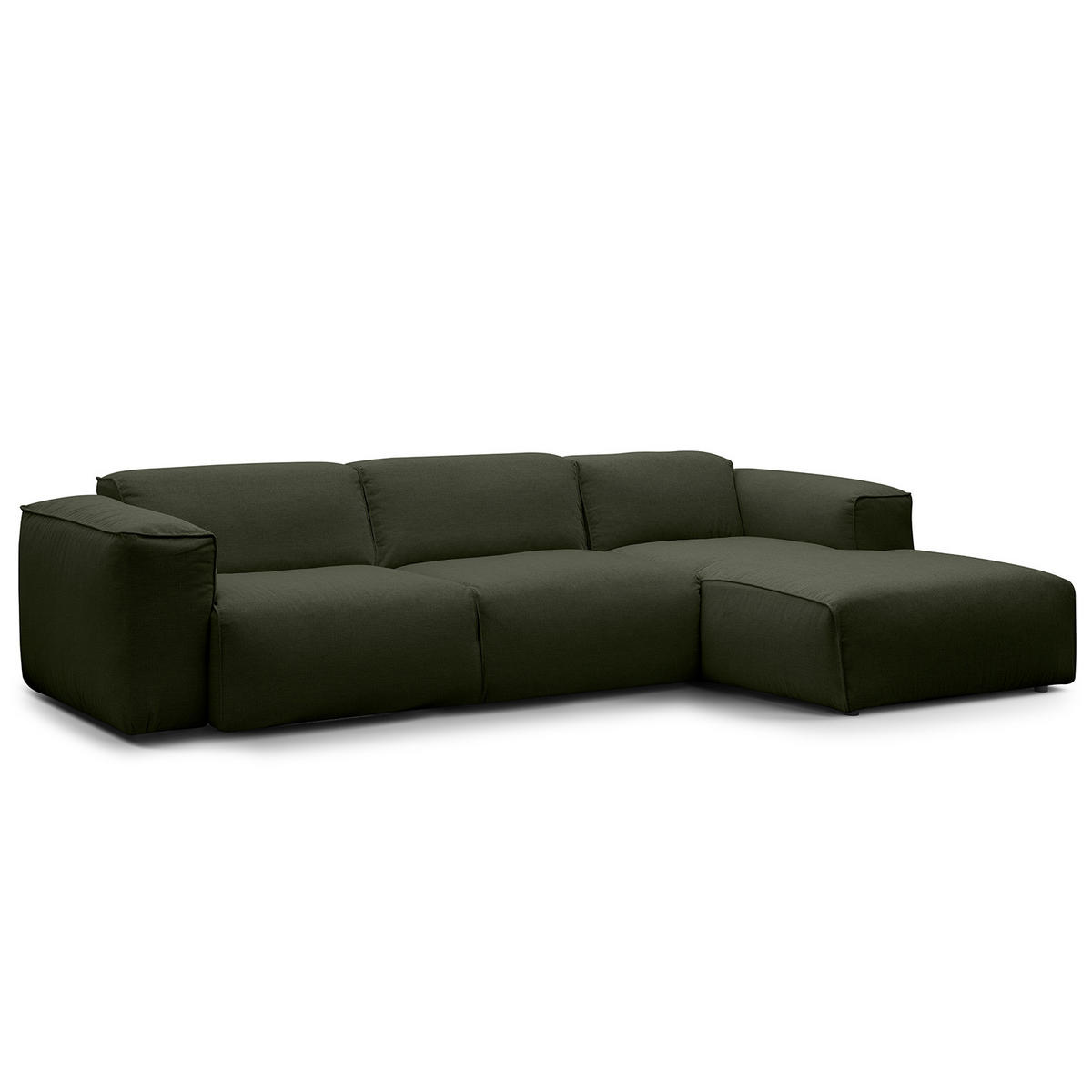 3-SITZER ECKSOFA mit Longchair - Schwarz/Grau, Kunststoff/Textil (284/173cm) - home24