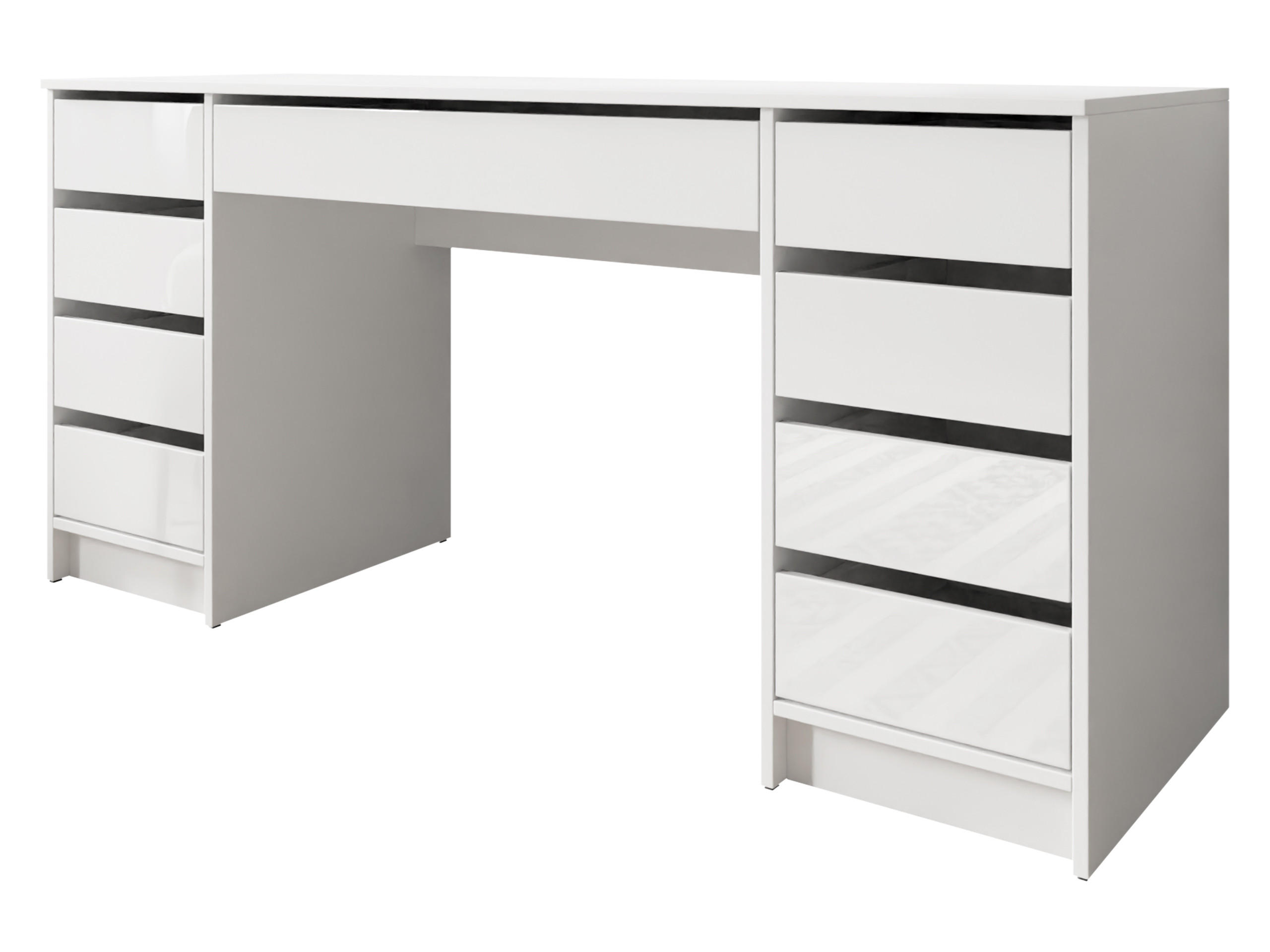 SCHREIBTISCH Ada Bis - Weiß Hochglanz/Weiß, Holzwerkstoff (55/154/76cm) - MIRJAN24