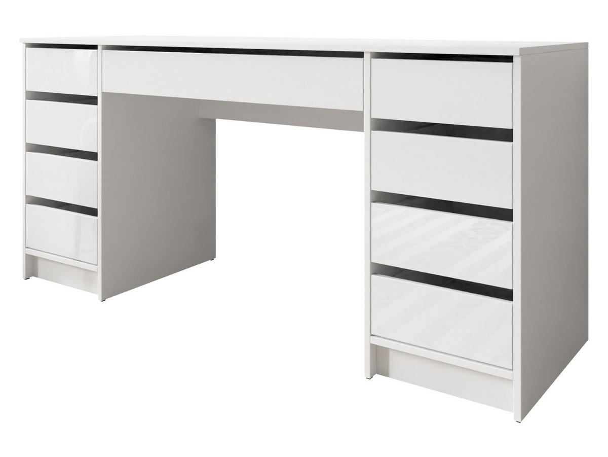 SCHREIBTISCH Ada Bis - Weiß Hochglanz/Weiß, Holzwerkstoff (55/154/76cm) - MIRJAN24