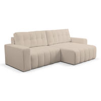 ECKSOFA Palermo mit Schlaffunktion und Bettkasten - Creme, Holz/Holzwerkstoff (245/143cm) - Ravio