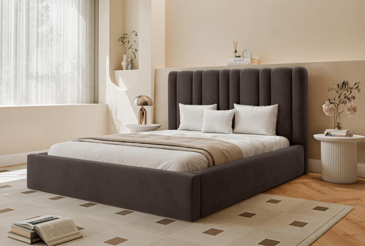 POLSTERBETT Vibo 180x200 cm, Braun - Braun, Textil (180/200cm) - Fedve