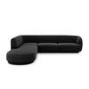 ECKSOFA links Miley aus Chenille-Stoff schwarz 6 Sitzplätze - Schwarz, Textil (248/255cm) - Micadoni
