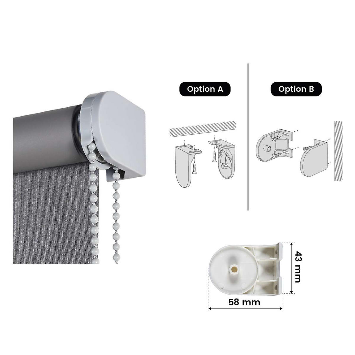 VERDUNKELUNGSROLLO Grau 160x250 cm - Grau, Kunststoff (160/250cm) - STORESDECO