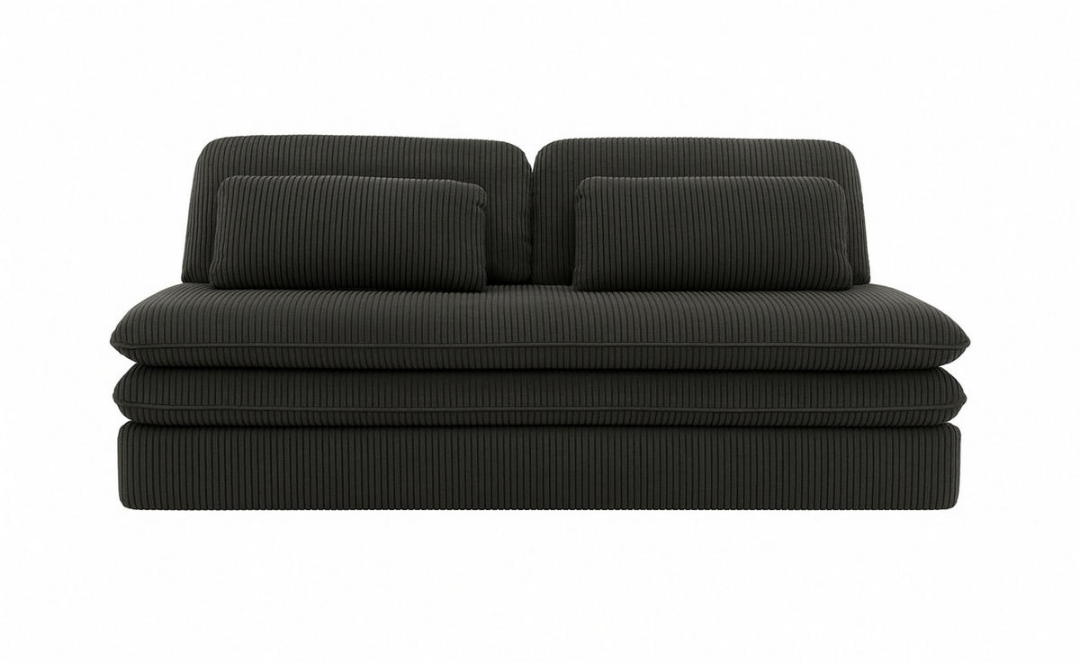 SCHLAFSOFA Mit Bettkasten OLIA, Stoff Poso, Grau - Grau, Holz (190/75/90cm) - Kaiser Möbel