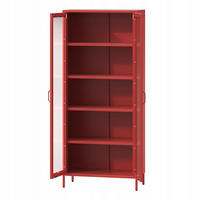 WOHNZIMMER Vitrine ANGELO Modern - Rot, Metall (80/185/45cm) - Jan Nowak