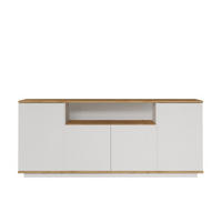 SIDEBOARD - 180 cmcm x 44.5 cmcm - Holz, Platte - Naturfarben Hell, Weiß - LOTULA - Naturfarben, Holz (44.5/75/180cm) - Vente-Unique