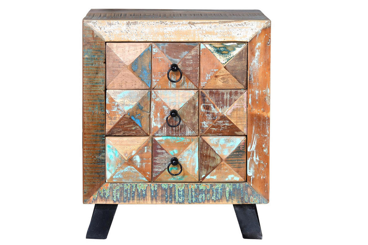 NACHTTISCH aus Mangoholz - Chromfarben, Holz (40/60/50cm) - Giner y Colomer