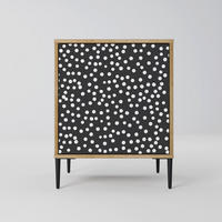 SIDEBOARD BLINDING LIGHTS, Eichefarben, 57,5x42x72,5 cm, Schwarze Metallfüße - Eichefarben/Multicolor, Holzwerkstoff/Metall (57.5/72.5/42cm) - SpaceRebels
