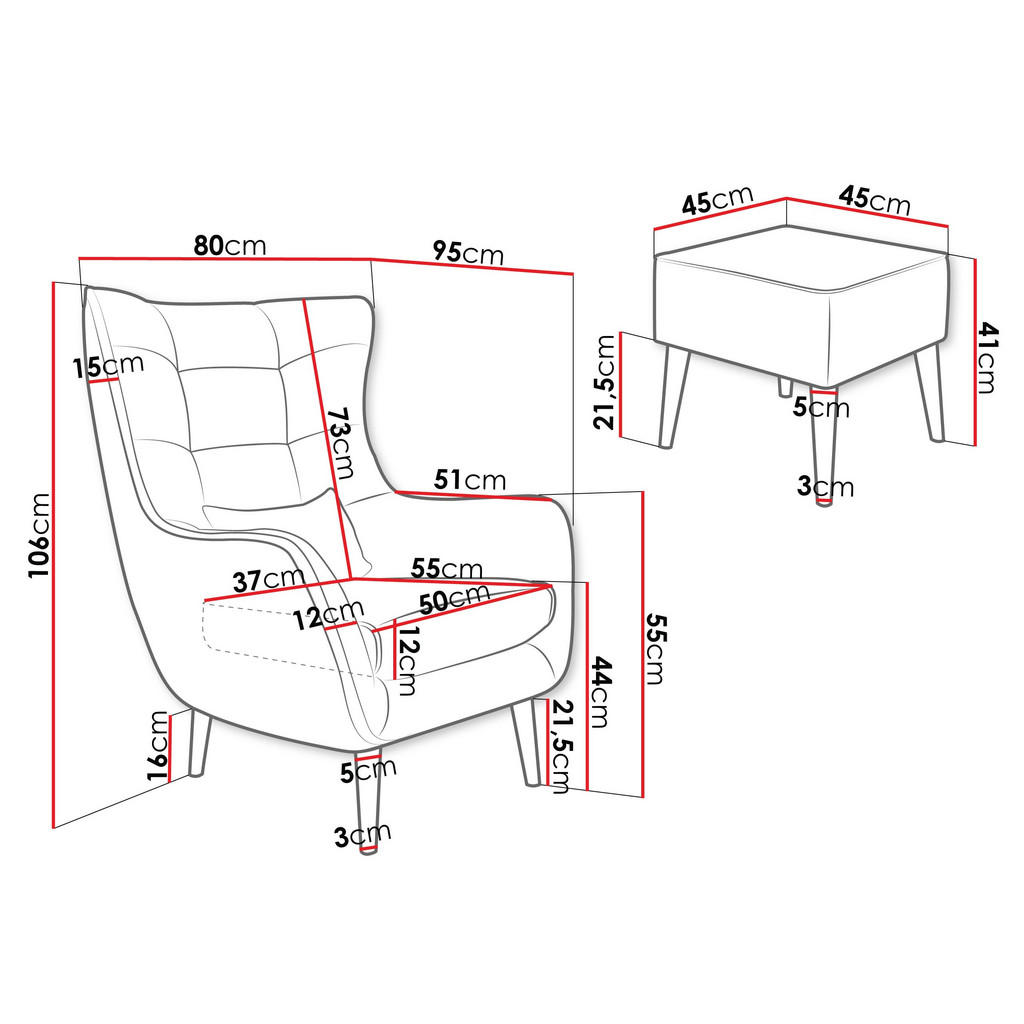Thumbnail - Mirjan24 Sessel, Grau, Textil, 80x106x95 cm, Wohnzimmer, Sessel, Polstersessel