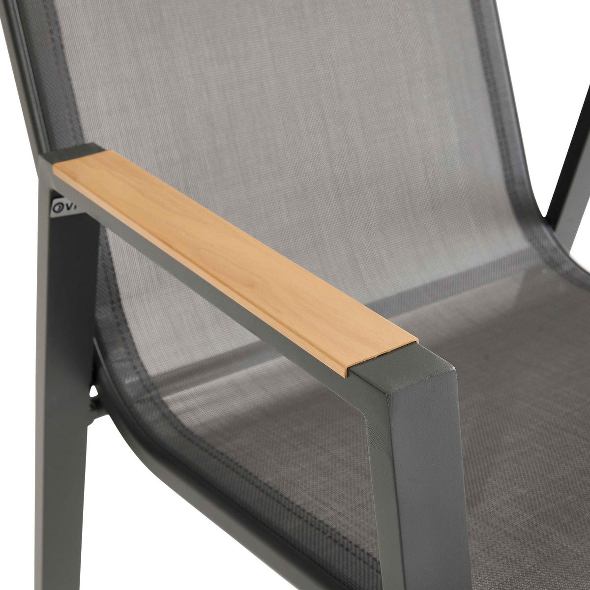 GARTENSTÜHLE 2-tlg., Grau - Grau, Textil (66/94/56cm) - Oviala