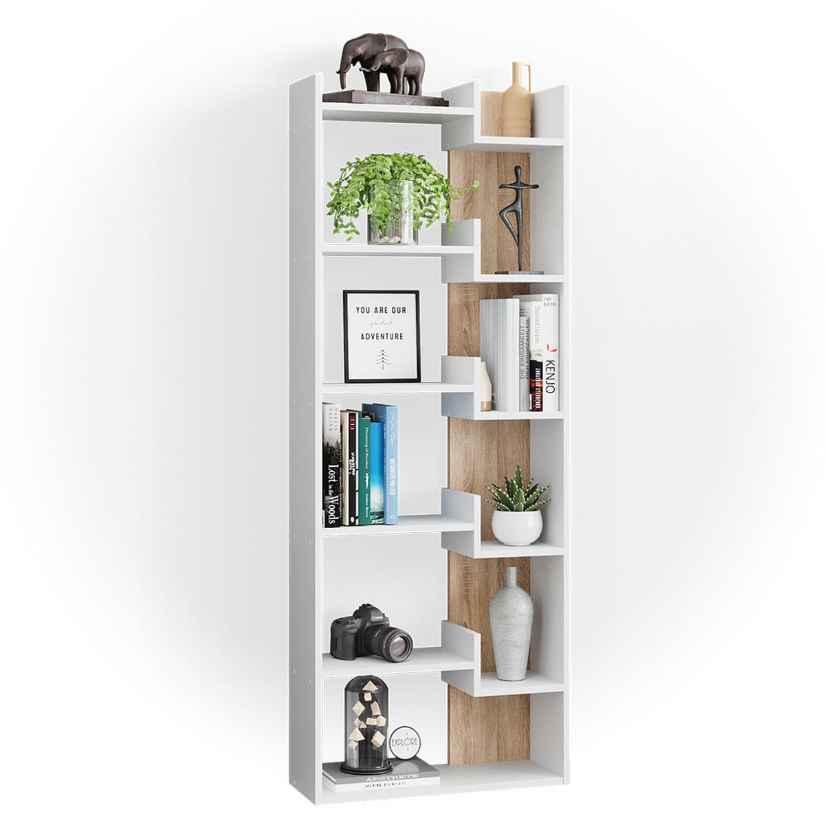 RAUMTEILER Fico Sonoma 61 x 160.2 cm - Weiß/Sonoma Eiche, Holzwerkstoff (61/160.2/22.1cm) - Vicco