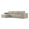 ECKSOFA Links Samt Stoff Creme - Perlmutt/Lila, Kunststoff/Textil (167/314cm) - Makamii