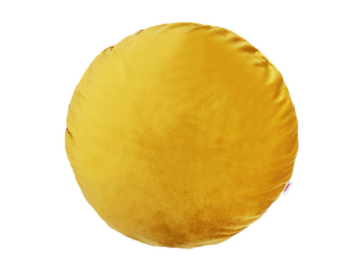 KISSENHÜLLE Rund Samt&Sonders curry-senf 50 cm Ø - Currygelb, Textil (50/50cm) - beties Heimtextil