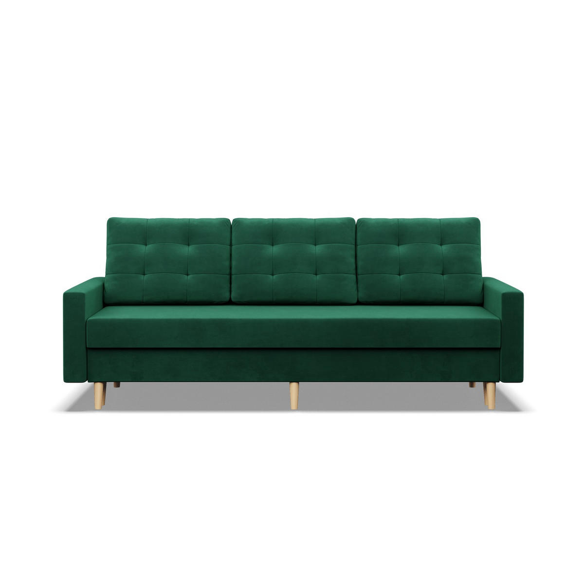 SOFA 3-SITZER MIT SCHLAFFUNKTION BLANK, Grün - Grün, Textil (212/88/92cm) - Mebligo