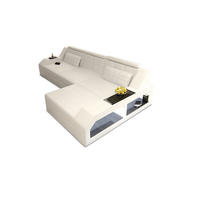 COUCH Arezzo L Weiß Echtleder - Weiß, Leder (308/194cm)