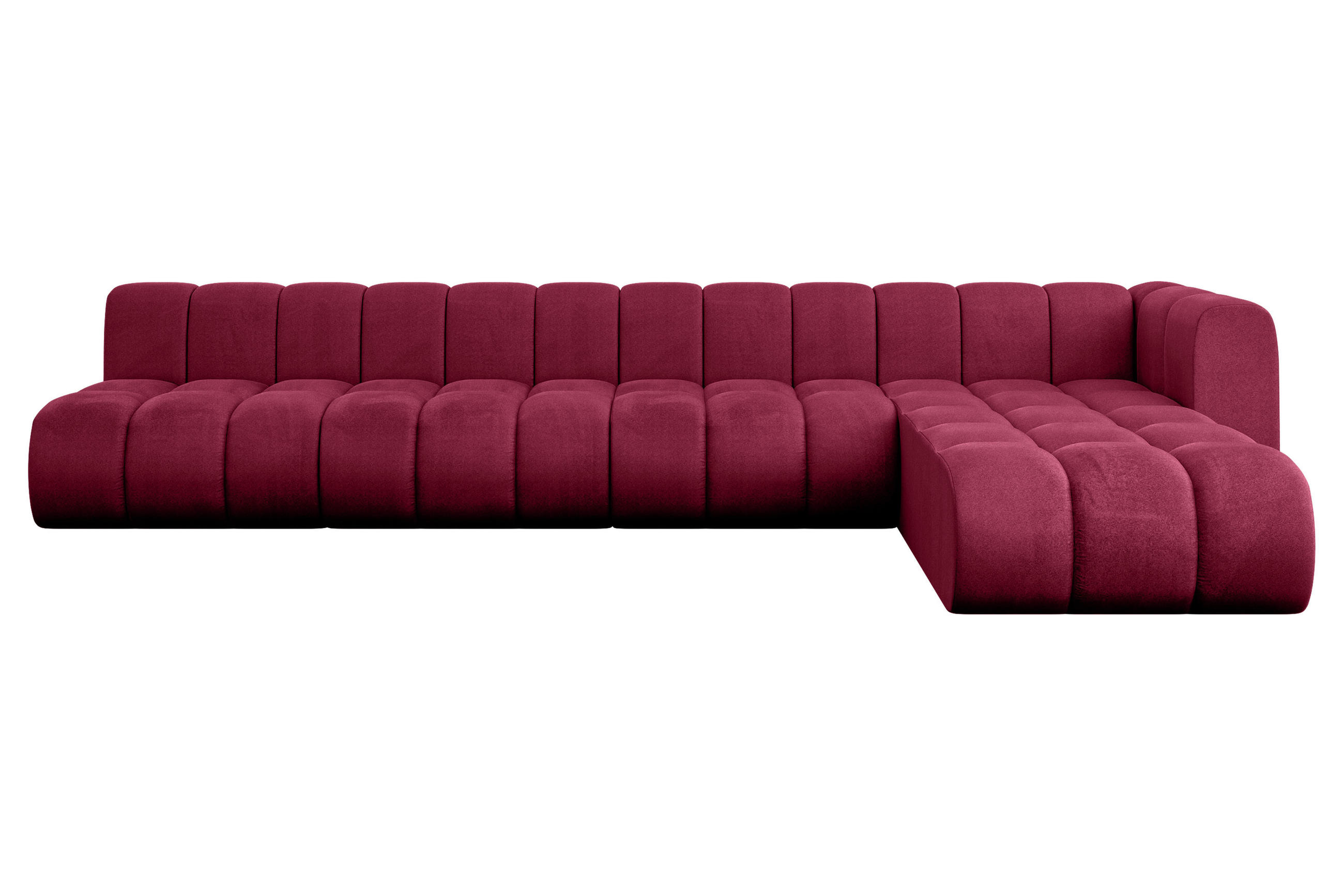 ECKSOFA modulares Sofa Darnel-L3 - 387x177x70 cm Bordeauxrot - Bordeaux, Holzwerkstoff/Textil (387/177cm) - ALTDECOR