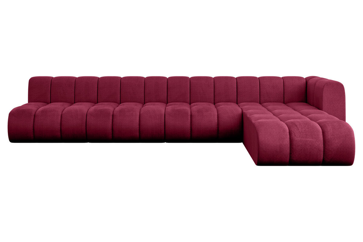 ECKSOFA modulares Sofa Darnel-L3 - 387x177x70 cm Bordeauxrot - Bordeaux, Holzwerkstoff/Textil (387/177cm) - ALTDECOR