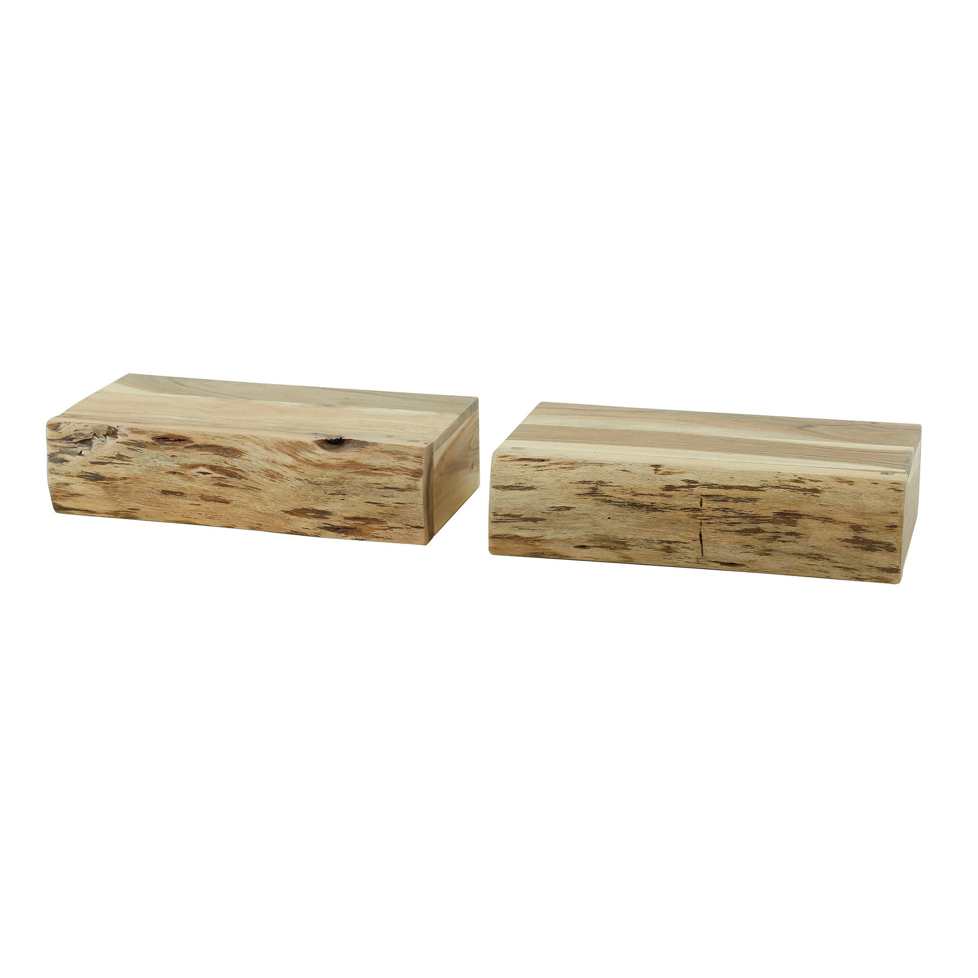 NACHTTISCH Baum Braun 20/40/ 10 cm 2er-Set - Braun, Holz (40/10/20cm) - Hoyz Collection
