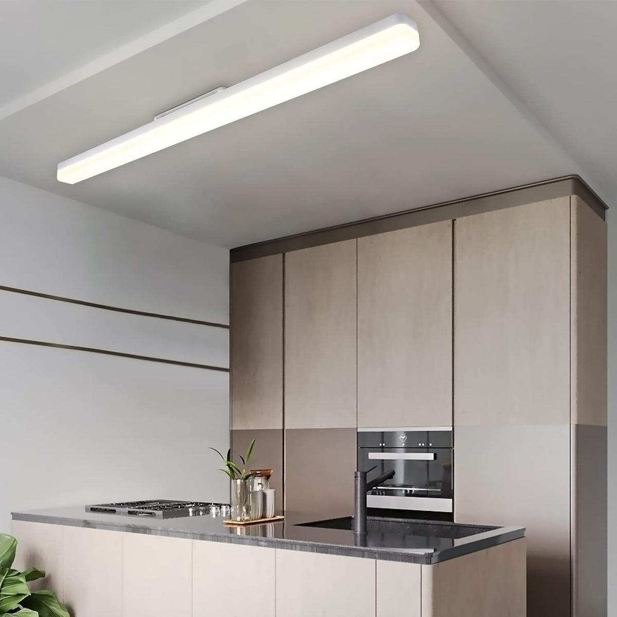 LED-DECKENLEUCHTE Diederich 90/4.5/5 cm - Weiß, Kunststoff (90/4.5/5cm) - Nettlife