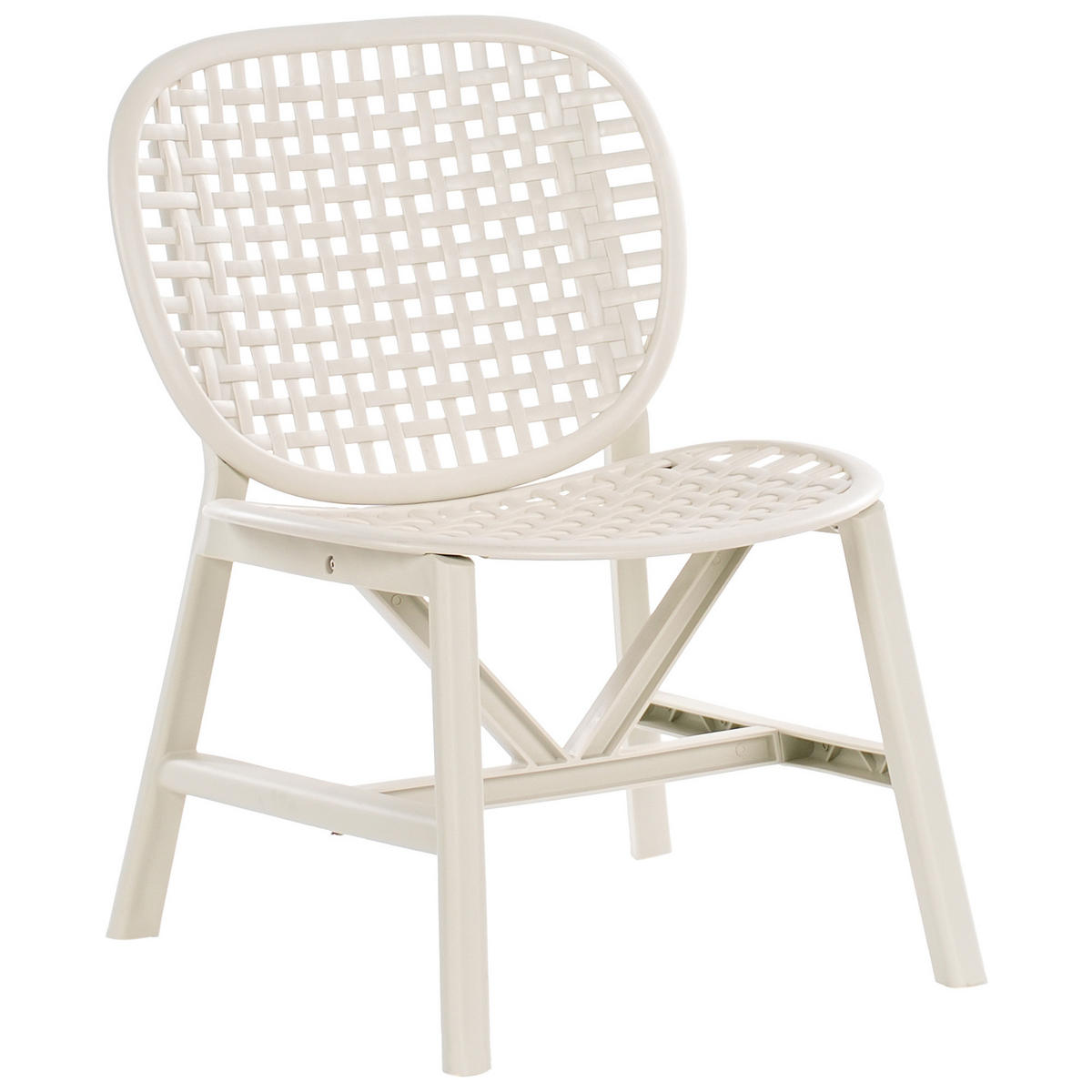 BISTRO-SET Cremeweiß Sicelle - Weiß, Kunststoff - Beliani