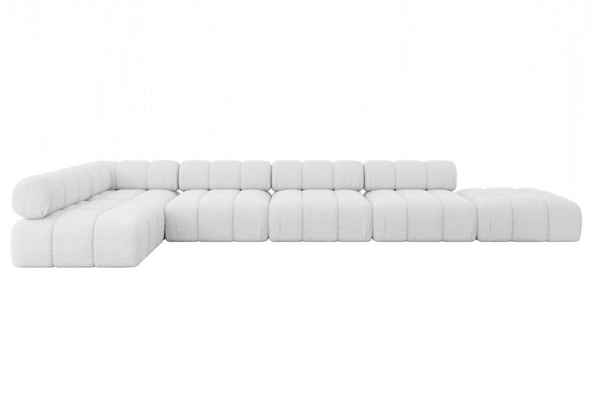 ECKSOFA modulares Sofa Favio-L3 - 475x190x70 cm Weiß Bouclé - Weiß, Holzwerkstoff/Textil (475/190cm) - ALTDECOR
