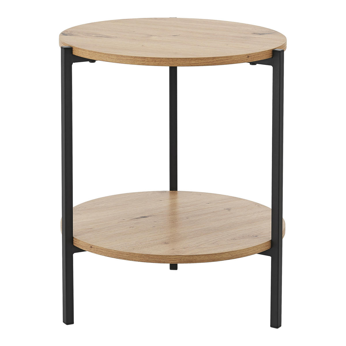BEISTELLTISCH Kuopio - Schwarz/Braun, Holzwerkstoff/Metall (40/40/50cm) - [en.casa]