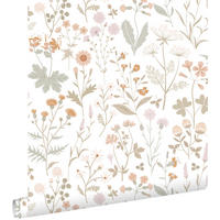 TAPETE Feldblumen 53 cm x 10.05 m - Weiß, Papier (53/0.1cm) - ESTAhome