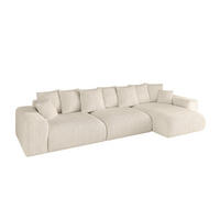 ECKSOFA Ottomane rechts ESKAR-L 364x176x84 Taupe Cord - Taupe/Schwarz, Holzwerkstoff/Kunststoff (176/364cm) - ALTDECOR